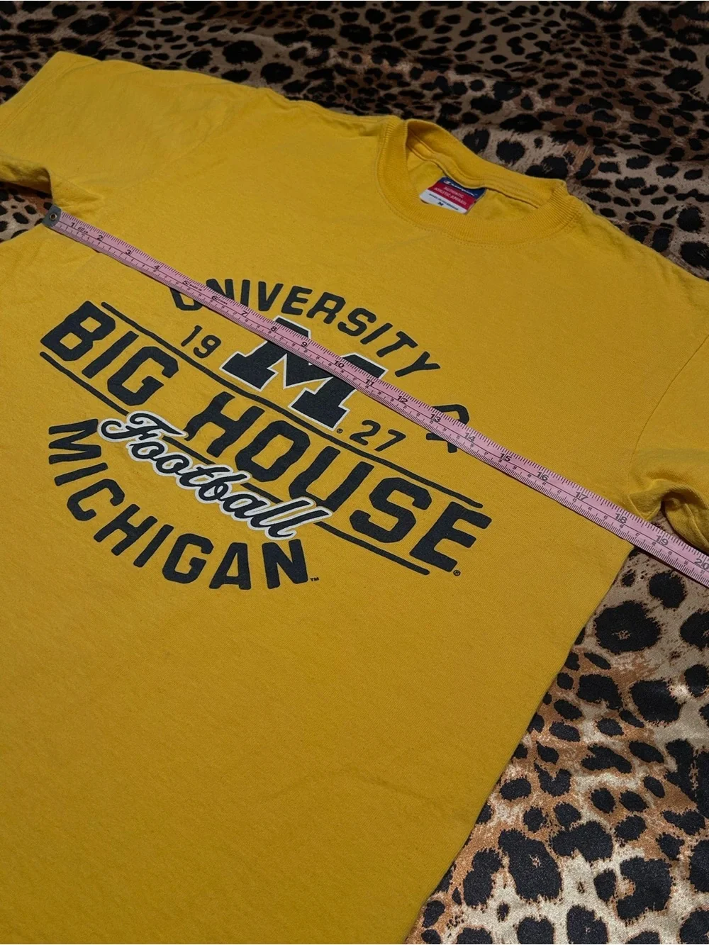 Y2K Champion Michigan University Big House Football Yellow T-Shirt - Picture 4 of 6